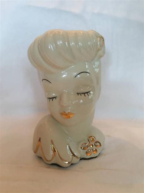 Vintage Mid Century Lady Head Vase Vintage 1950s Lady Head Etsy In