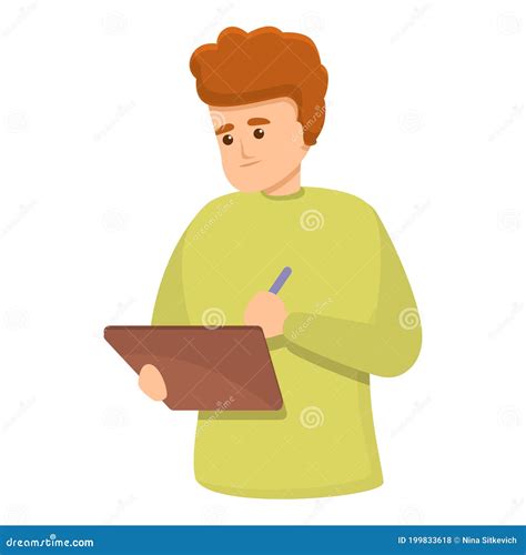 Student with Tablet Icon, Cartoon Style Stock Vector - Illustration of