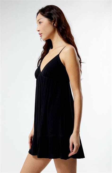 La Hearts Trim V Neck Babydoll Dress Pacsun