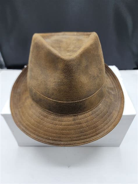 Henschel Hat Co Fedora Hat H1H Brown Fitted Polyester Gem