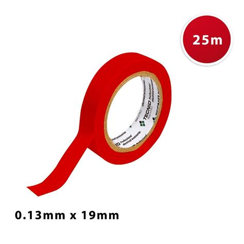 Ruban isolant en PVC épaisseur 0 13 mm 19 mm x 25 m Rouge Leroy Merlin