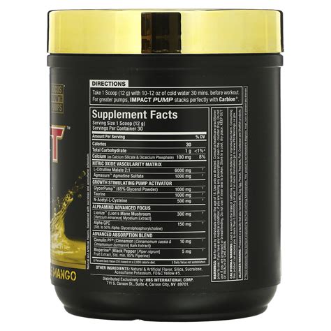 ALLMAX IMPACT Pump Pineapple Mango 12 7 Oz 360 G