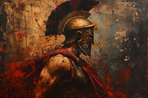 A Painting Of A Spartan Soldier Stock Illustration Illustration Of