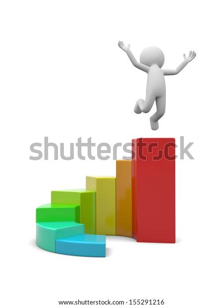 3d Man Jumping On Colorful Business Stock Illustration 155291216