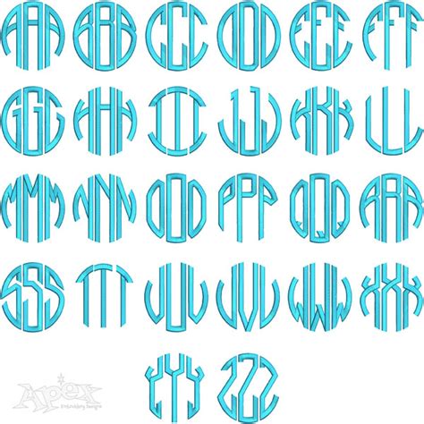 Column Monogram Embroidery Font Apex Monogram Designs And Fonts