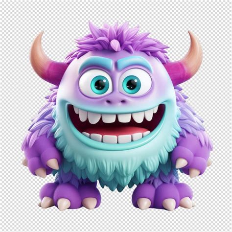 Mascote De Personagem Monstro Bonito Em D Psd Premium