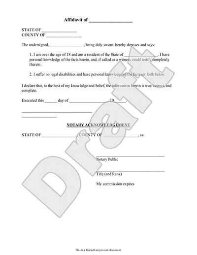 Free Affidavit Form Examples 44 Pdf Examples