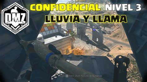 LLUVIA Y LLAMA MISION DMZ CONFIDENCIAL NIVEL 3 WARZONE 2 TEMPORADA