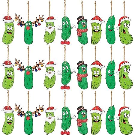 Amazon Demdaco Pickle Festive Green X Glass Christmas