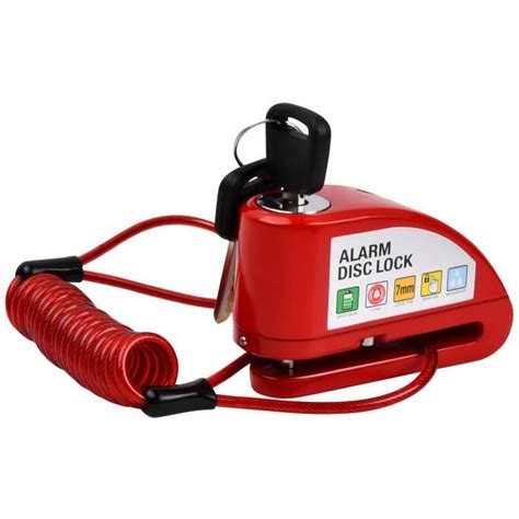 Antivol Moto Bloque Disque Alarme 110db Étanche Câble Rappel 1 5m