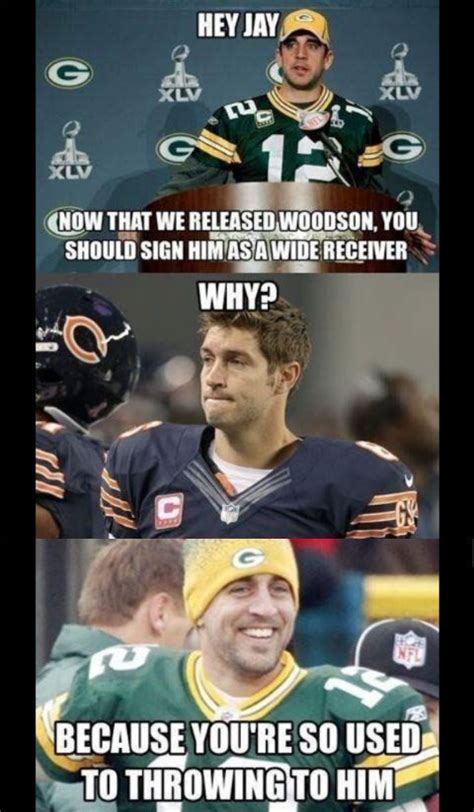 Heres The Charles Woodson To The Chicago Bears Meme Nfl Memes Funny