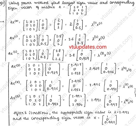 Using Power Method Find The Largest Eigenvalue And The Corresponding