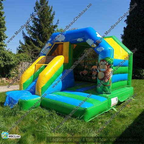 Location Château gonflable combo jungle couvert Toboggan prix