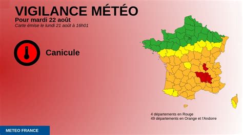 M T O Canicule Quatre D Partements En Vigilance Rouge Mardi Les