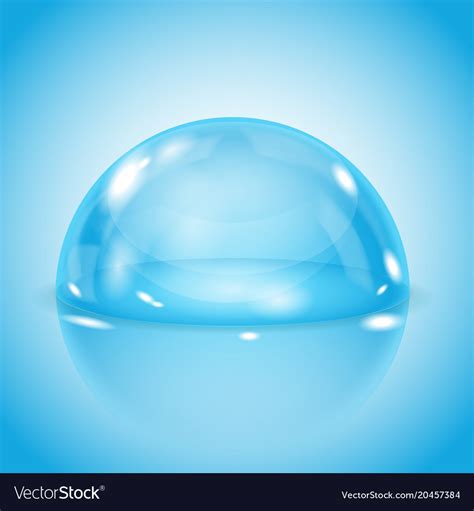 Blue Glass Dome Shiny Transparent Semi Sphere Vector Image