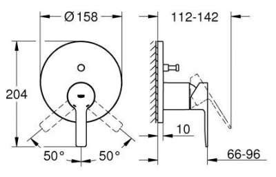 Robinet Encastrable Grohe Lineare Avec Inverseur Voies Chrom