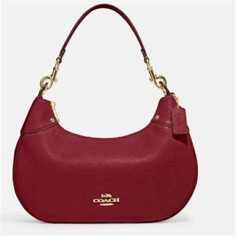 Coach Bags Nwt Coach Mara Pebbled Leather Hobo Bag Im Cherry