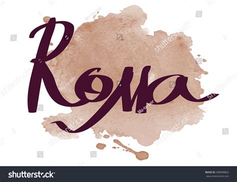 Calligraphy Roma Handwritten City Name Isolated Stock Vector (Royalty ...