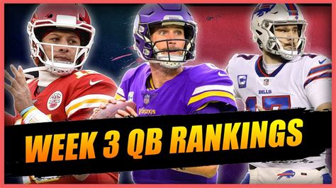 Quarterback Rankings For Week 3 Of 2022 Fantasy Football Youtube