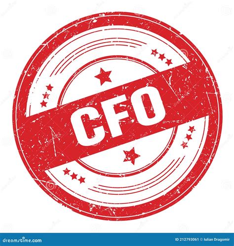 Cfo Text On Red Round Grungy Stamp Stock Illustration Illustration Of