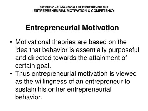 PPT ENTREPRENEURIAL MOTIVATION AND COMPETENCIES PowerPoint