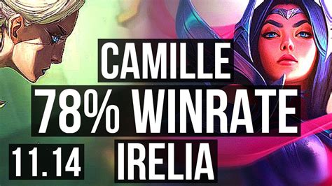 Camille Vs Irelia Top Defeat Winrate Legendary Euw Master