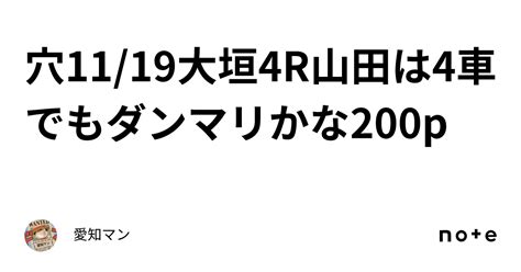 穴🔥11 19大垣4r山田は4車でもダンマリかな200p｜愛知マン