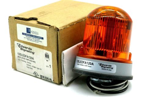 NEW EDWARDS SIGNALING 125LEDFA120A FLASHING LED AMBER LIGHT 120VAC SB