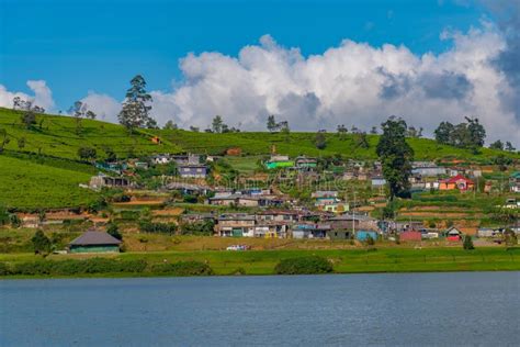 Nuwara Eliya Town Viewed Behind Lake Gregory Sri Lanka Stock Image