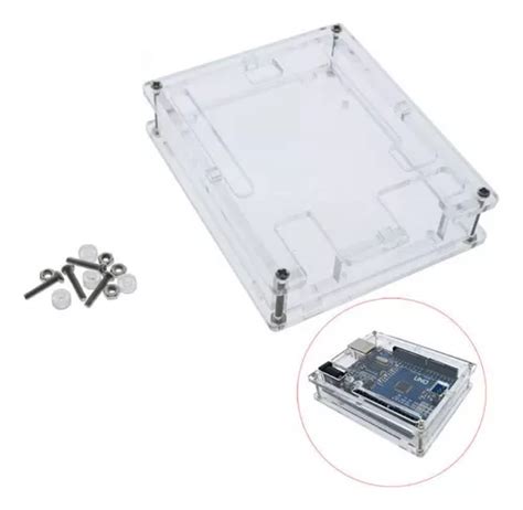 Kit 2 Case Caixa Para Arduino Uno Em Acrílico Transparente