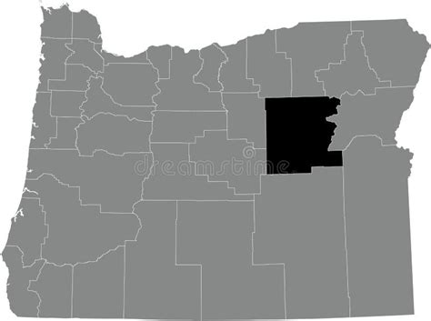 Location Map of the Grant County of Oregon, USA Stock Vector ...