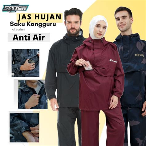 Jual Jas Hujan Saku Kangguru Jas Hujan Sixten Pria Wanita Dewasa Bahan