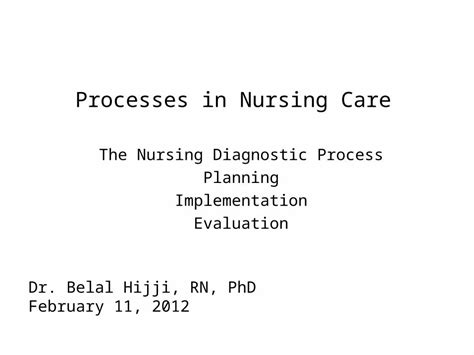 Ppt Processes In Nursing Care The Nursing Diagnostic Process Planning