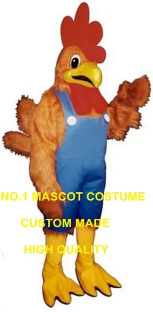 Red Chicken Mascot Costume Woveralls High Quality Adult Size Cartoon