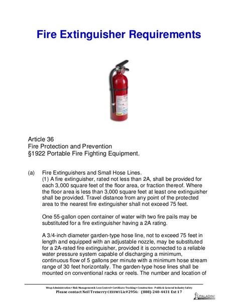 20 fire extinguisher requirements