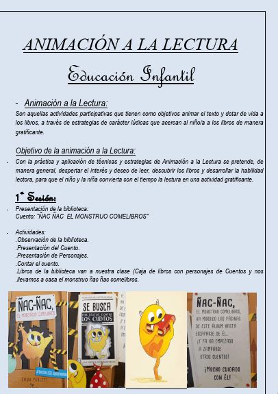 Animaci N A La Lectura Para Infantil El Monstruo Ac Ac Comelibros