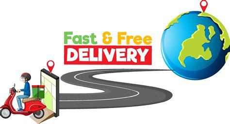 Fast And Free Delivery Logo With Bike Man Or Courier Vector Art