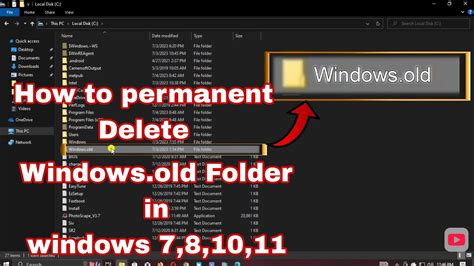 How To Delete Windows Old Folder Permanent In In Windows