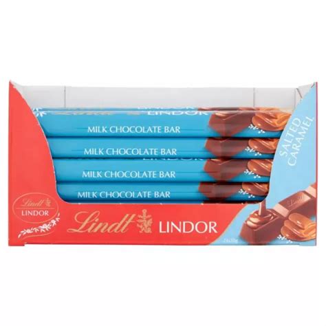 LINDT LINDOR SALTED Caramel Milk Chocolate Bar 38g 95p PMP 24 X 38g