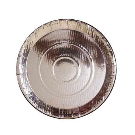 Plain Silver Disposable Paper Plate For Party And Events With 7 Inch