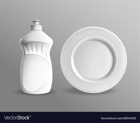 Dishwashing liquid plastic bottle mockup Vector Image