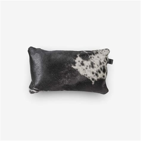 Cowhide Lumbar Cushion Black White Both Sides X Cm Bag Home