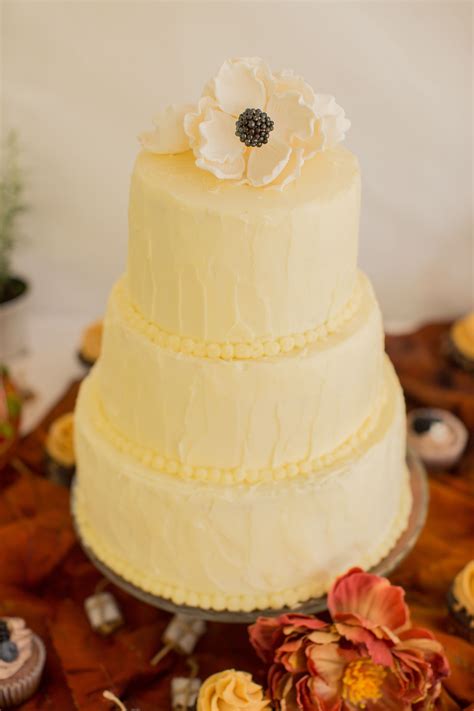 Simple Buttercream Wedding Cake With Sugar Flowers