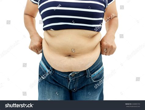 Abdominal Surface Fat Woman On White Stock Photo 444895735 Shutterstock