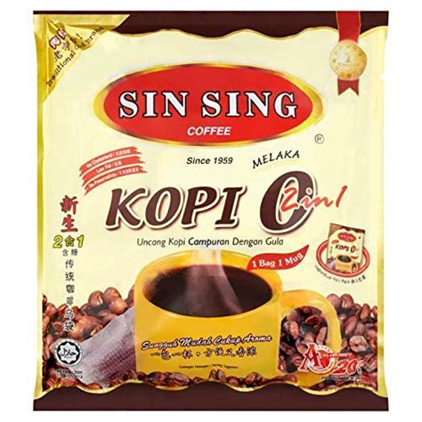 Buy 10 Pack Sin Sing Black Coffee Kopi O 2 In 1 With Sugar Added