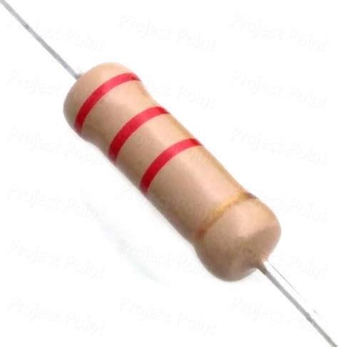 2.2K Ohm 2W Carbon Film Resistor 5%, 2K2, CFR, Color Code Resistor ...