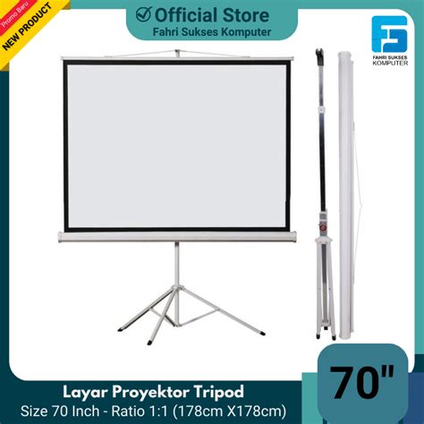 Jual Tripod Screen Projector Inch Layar Proyektor Tripod Rasio