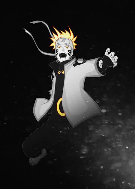 Naruto B W Poster By The Fantartistic Displate Naruto Uzumaki Art