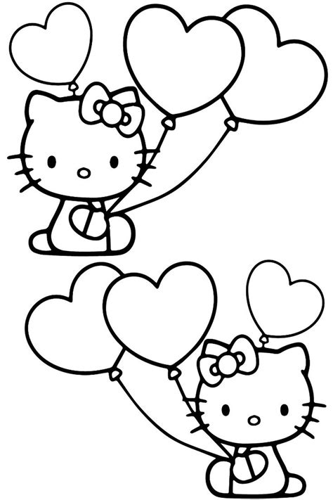 Dibujos De Hello Kitty Para San Valentín 7 Plantillas Bonitas Para