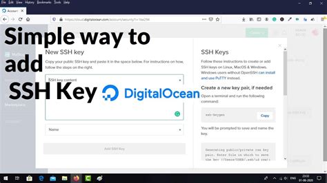 Generate Ssh Key Pairs Easiest Way To Add Ssh Key In Digitalocean Youtube